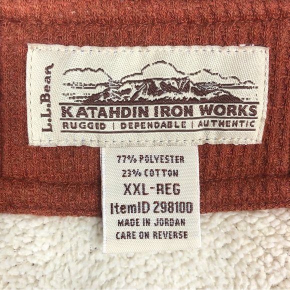 LL Bean Katahdin Iron Works Waffle Fleece Lined Shirt XXL - Picture 3 of 9